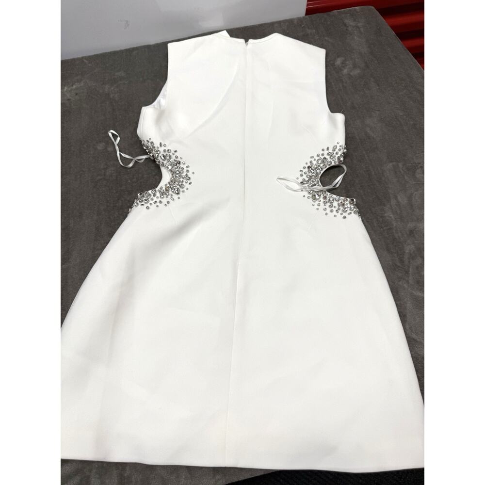 NWT A.L.C. Skye Crystal Embellished Cutout Mini Dress White Size 6 - Picture 14 of 14